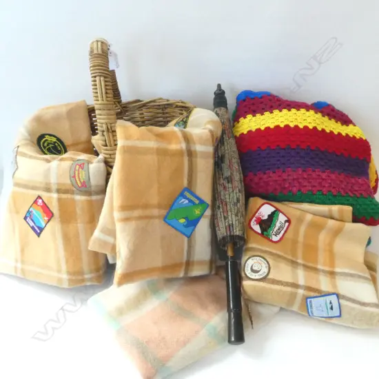 BASKET ASST. WOOL CUSHION COVERS ETC