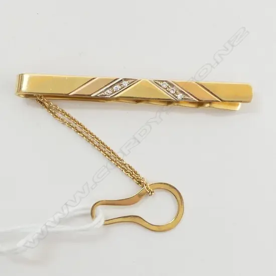 18CT DIAMOND TIE PIN, 8.4grms