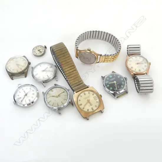 BAG 8 GENTS VINTAGE WRISTWATCHES mostly as is