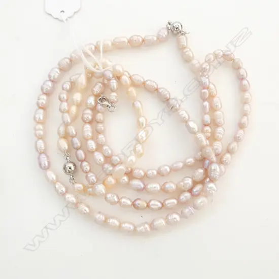 PR FRESHWATER PEARL NECKLACES L.275mm & BRACELET