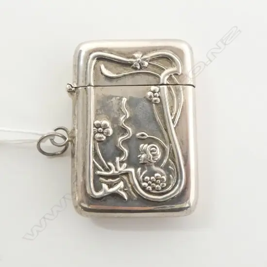 SILVER ART NOUVEAU VESTA maiden with whiplash tendrils