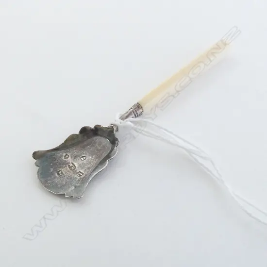 GEORGE IV SILVER small SUGAR SHOVEL SPOON marine ivory handle Birmingham 1826