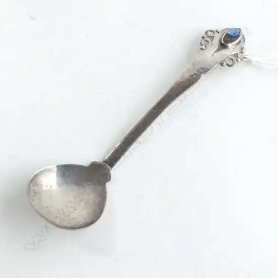 SILVER NZ ARTS & CRAFTS SERVING SPOON / LADLE paua insert 22gms maker unknown unmarked