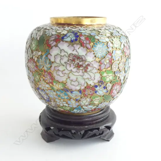 CLOISONNE VASE ON STAND H.150mm (including stand)
