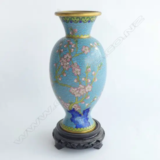 CLOISONNE VASE ON STAND H.250mm (including stand)