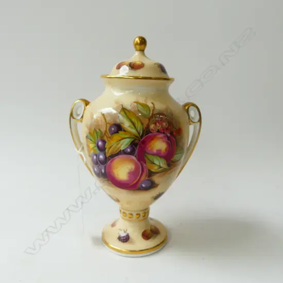 AYNSLEY ORCHARD GOLD LIDDED URN H.215mm