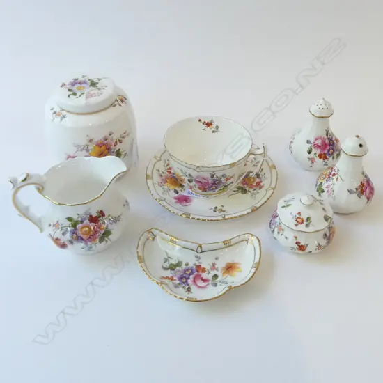 COLLECTION 6PCS RCD CHINA LIDDED JARS C/S ETC 110 TALLEST