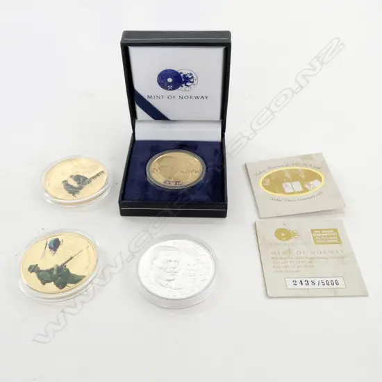 2 NELSON MANDELA 1993 COINS & 2 VIETNAM COINS 'CALL OF DUTY' & 'MATESHIP - NUI DAT'