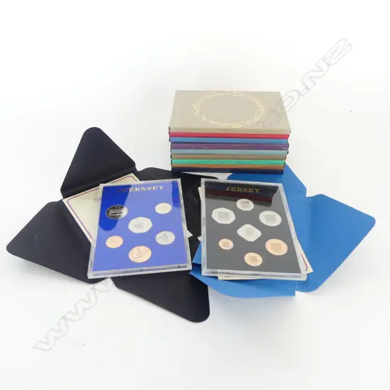 9 CASED COINAGE SETS OF GREAT BRITAIN AND NORTHERN ISLAND & 2 OF JERSEY