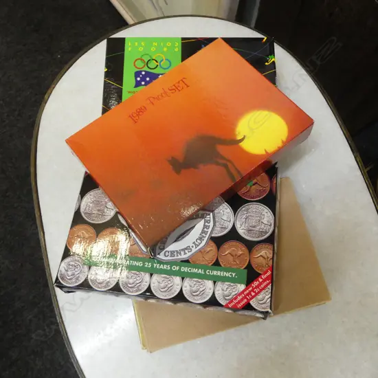 6 AUS. CASED COIN SETS 