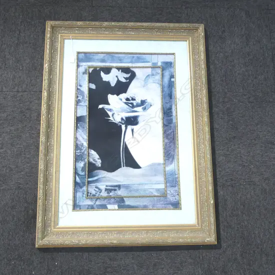 LG GILT FRAME WITH ROSE PRINT 630x1165mm