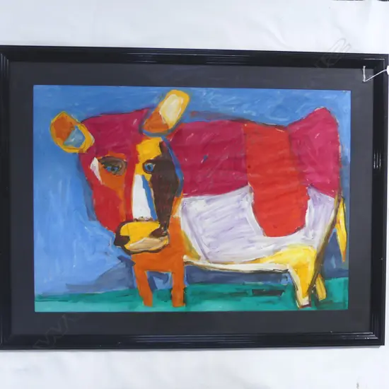 BRENDAN McGORRY (NZ b.1966) 'BULL' OIL ON PAPER 620x880mm