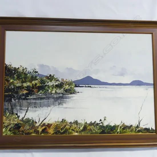 PETER J. WALLERS, BULLI POINT LAKE TAUPO, OIL ON BOARD '74 600x875mm