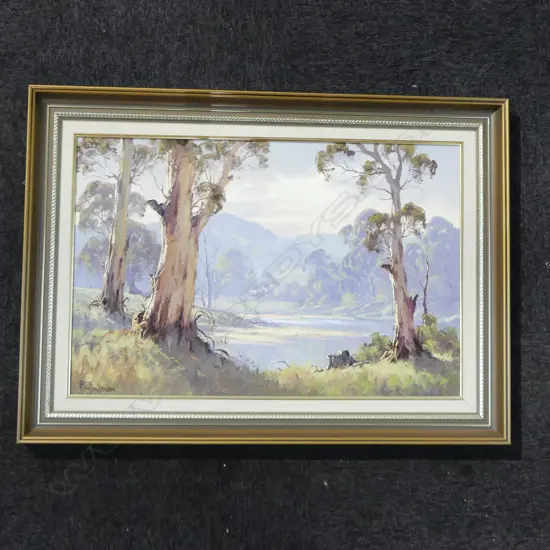 THEO DELGROSSO (AUST. 1947-2011) 'UPPER MURRAY RIVER' OIL ON BOARD 495x750mm