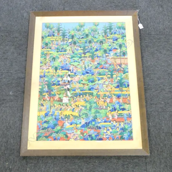 INDONESIAN ARTWORK, ACRYLIC ON BOARD 750x540mm