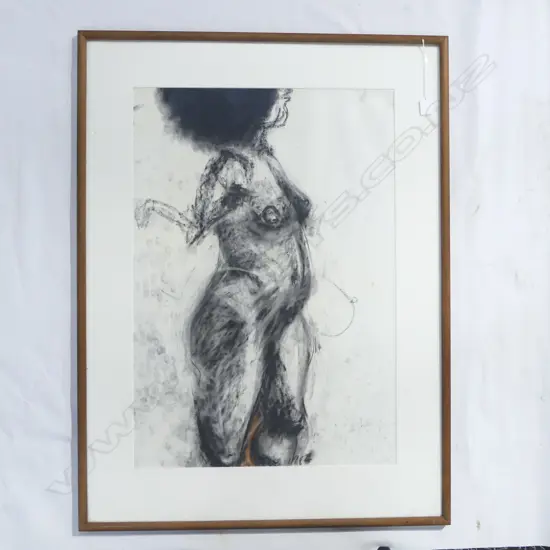 SIGNED CHARCOAL NUDE 750x520mm