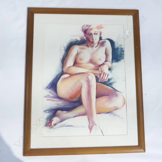 GLENDA RANDERSON (NZ b.1949), SEATED NUDE, PASTEL ON PAPER '86 740x540mm