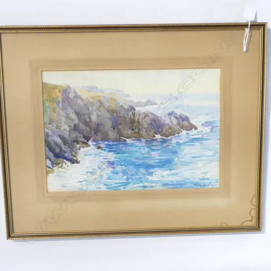 (25915) HERBERT IVAN BABBAGE (1875-1916), ROCKY COASTAL WC, 1914 245x350mm