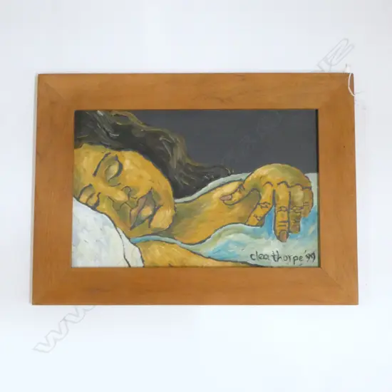 CLEO THORPE, SLEEPING WOMAN, ACRYLIC ON BOARD '99 280x435mm