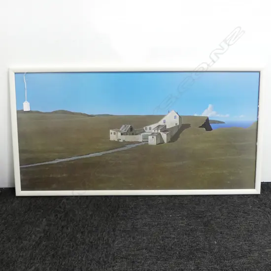 BRENT WONG, 'LANDSCAPE AND FARM BUILDING' SCREENPRINT, 450x910mm