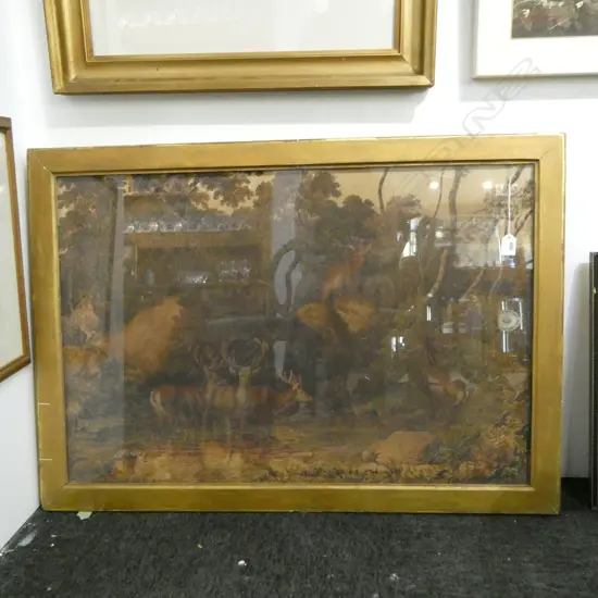 STAGS IN WOODLAND, WC 550x830mm