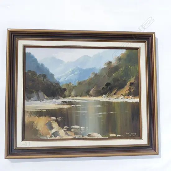 PETER J. WALLERS 'KAIMANAWA FOREST RESERVE, NEAR TAUPO' OIL ON BOARD '86 390x495mm