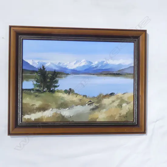 PETER J. WALLERS 'LAKE TEKAPO' OIL ON BOARD '81 395x550mm