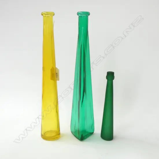 3 ITALIAN GLASS BOTTLES H.320mm