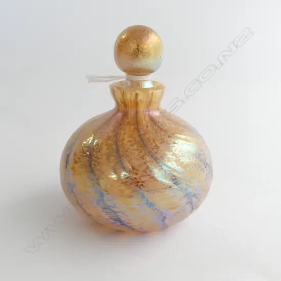 BOXED OKRA SMALL ART GLASS SCENT BOTTLE H.80mm