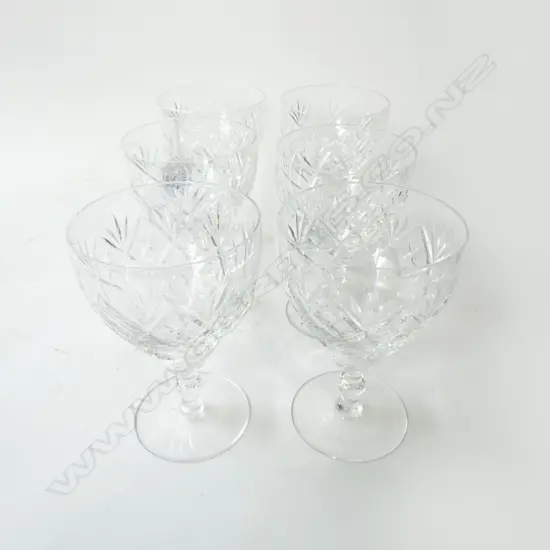 SET OF 6 WEBB CORBETT ‘GEORGAIN’ CUT CRYSTAL WINE GLASSES 250ML