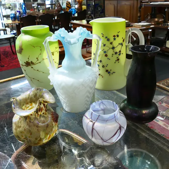 6 PCES ANTIQUE GLASS H.240mm*INCORRECT PHOTO - NOW UPDATED TO CORRECT IMAGE