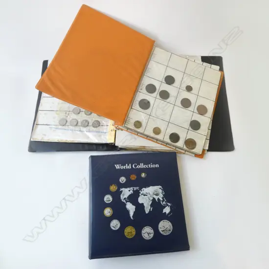 3 COIN ALBUMS; WOLD COLLECTION, N.Z. & WORLD etc