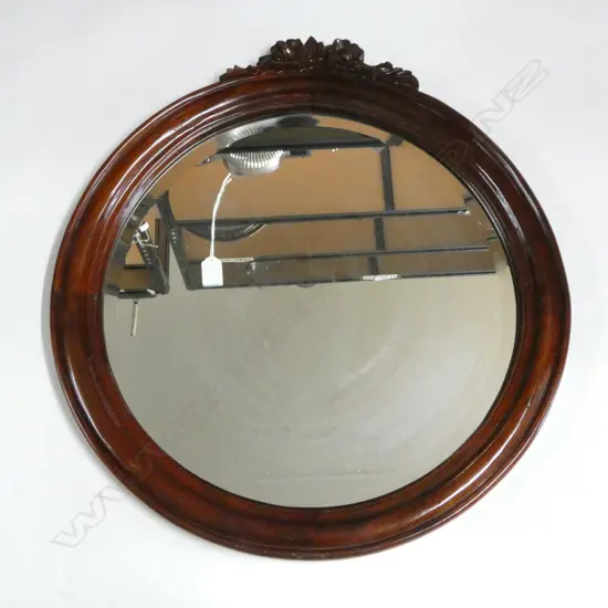 MIRROR, WOODEN FRAME 615mm dia