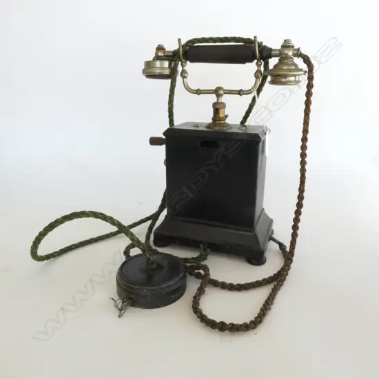 EDWARDIAN VINTAGE SKELETON CRANK HANDLE TELEPHONE H310MM