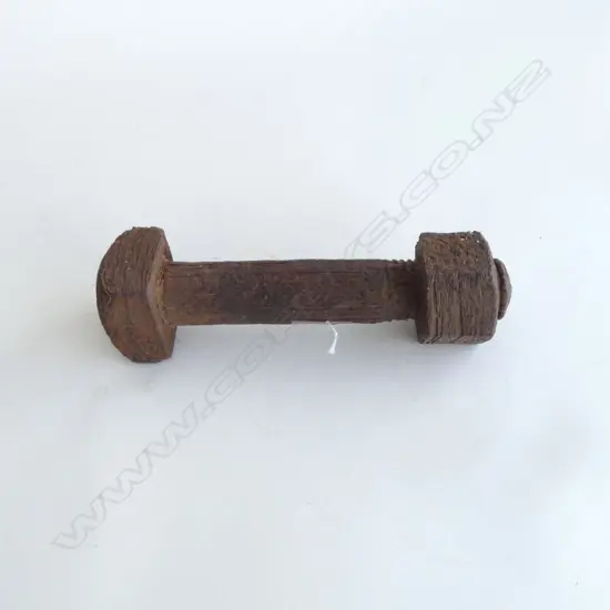 LARGE IRON NUT & BOLT FROM KARANGAHAKE GORGE GOLD WORKINGS