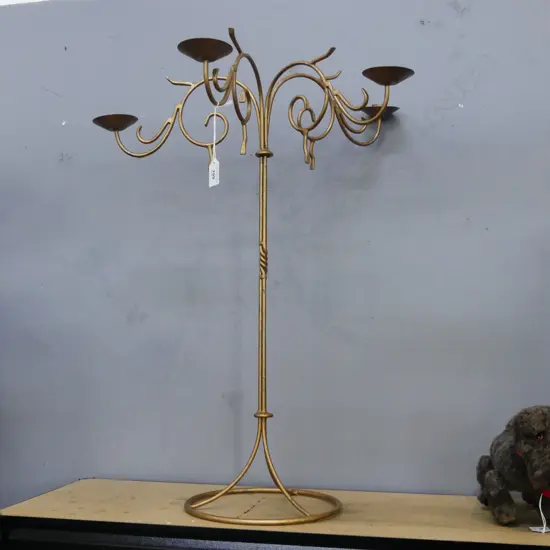 4 ARM GOLD METAL CANDLE HOLDER H.670mm