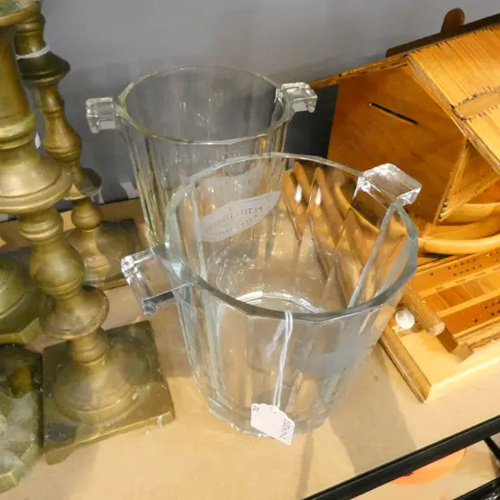 2 GLASS MOET & CHANDON SMALL CHAMPAGNE COASTERS H.135mm