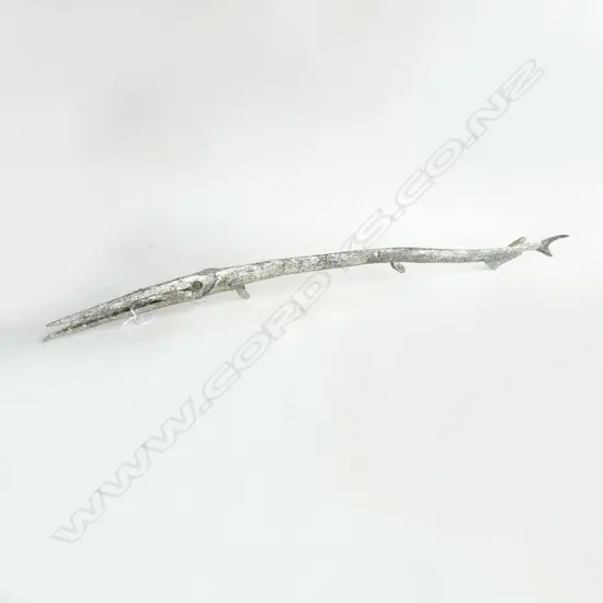 BRONZE FISH, SILVER FINISH L.980mm possibly by Jonathan Campbell