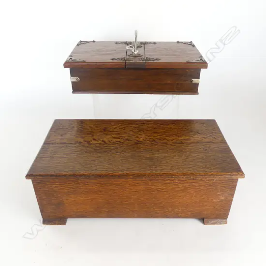 2 OAK BOXES; TWIN COMPARTMENT + OTHER W.315mm