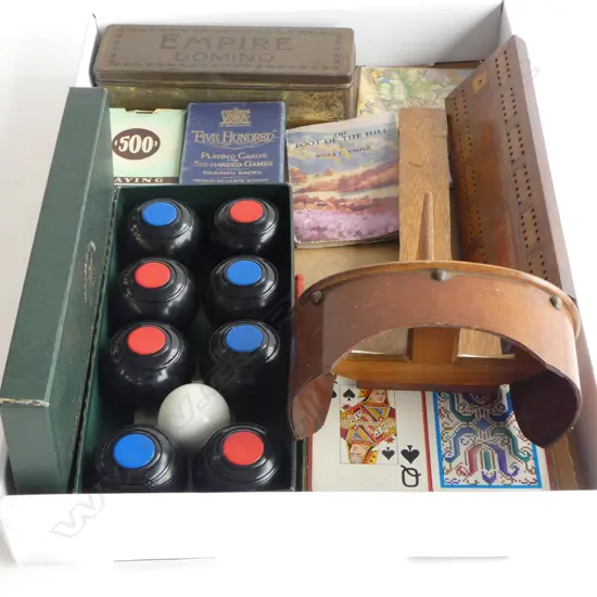 ASSTD. GAMES - MINI CARPET BOWLS CRIBBAGE CARDS DOMINOES ETC 