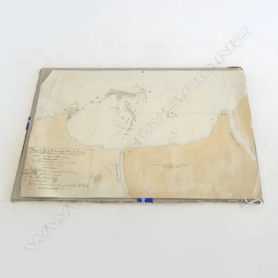 ANTIQUE HAND DRAWN MAP 1798 'Plan of the Bay of Aboukar with the Attack and Anchorage of the Fleets of Great Britian...'