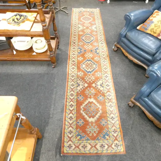 HAND KNOTTED ALL WOOL RUNNER 3000x650mm