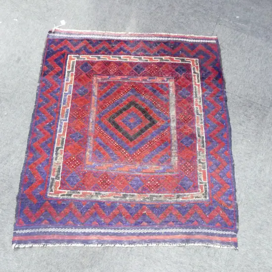 hand knotted AFGHAN BALUCHI ALL WOOL RUG 1350 x 1150mm