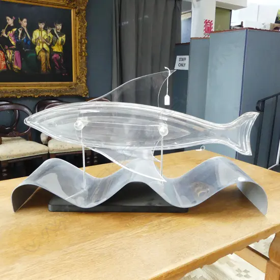 ACRYLIC FISH SCULPTURE BY JOHN BORROWS EX FISHER & PAYKEL 860x285x480mm...