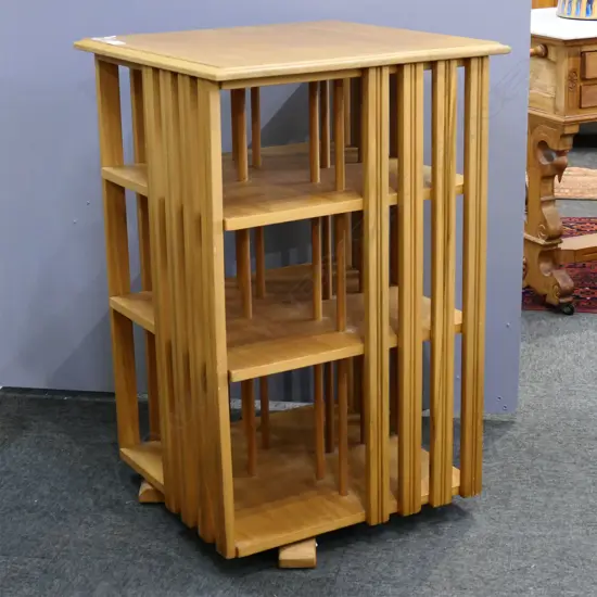 REVOLVING KAURI BOOKSHELF 560x560x870mm
