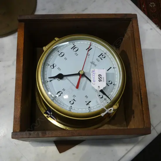 BOXED SCHATZ LECTROMARINE CLOCK 180mm dia...