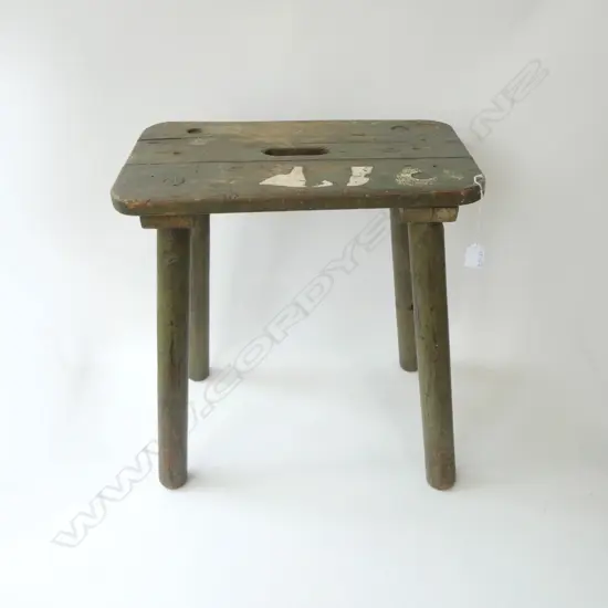 RUSTIC WOODEN STOOL 500x300x530mm old borer sign