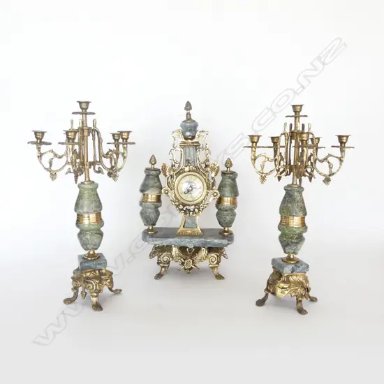 3 PCE EL-NASSER GARNITURE SET H.445mm battery clock running