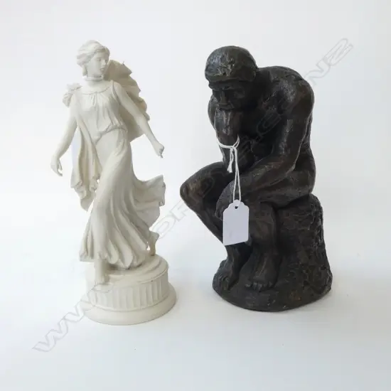 BRONZED FIGURE & WEDGWOOD 'DANCING HOURS' H.250mm