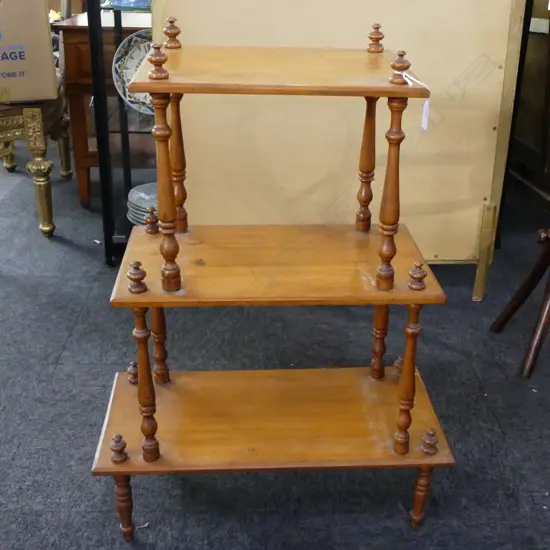 3 TIER WOODEN SHELVES 595x295x825mm